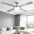 Devanti 52'' Ceiling Fan DC Motor w/Light w/Remote - Silver CF-RC-52-SI