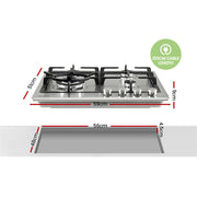 Comfee 60cm Gas Cooktop Stainless Steel 4 Burners Kitchen Stove Cook Top NG LPG CGH60096S