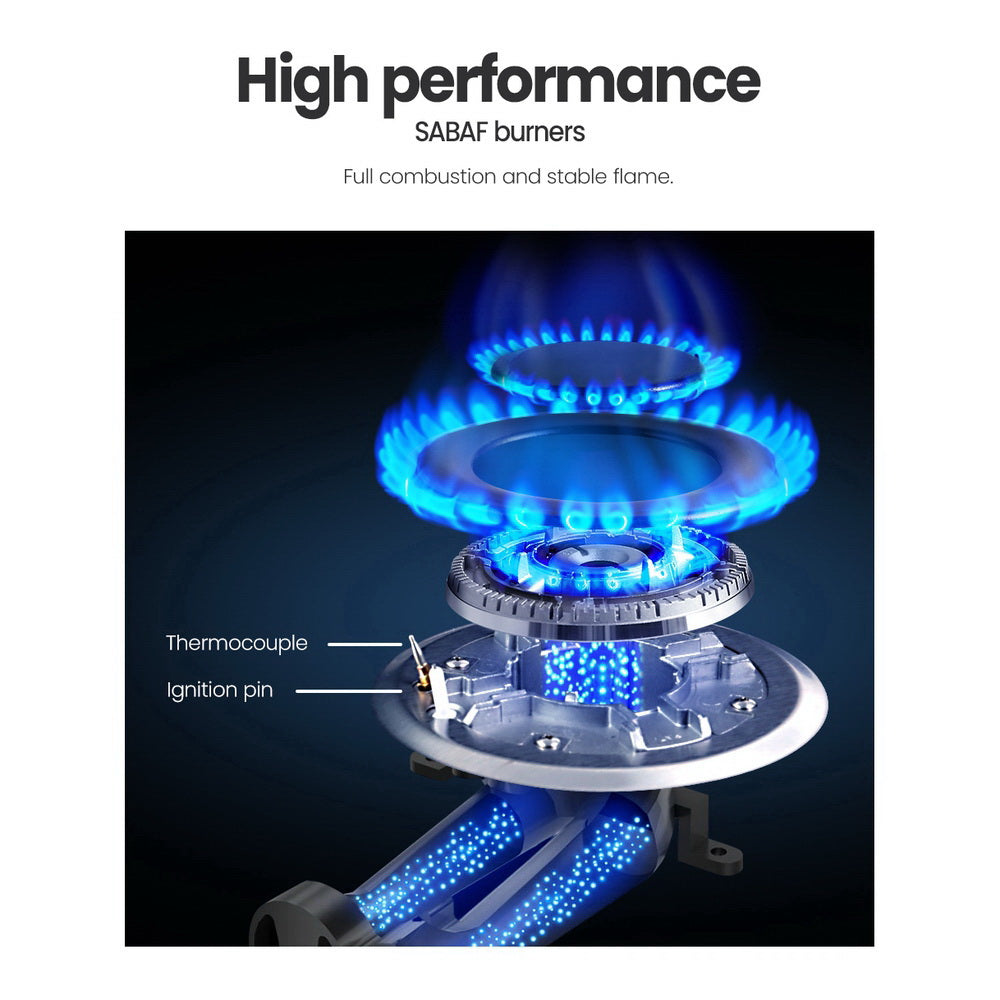 Comfee 60cm Gas Cooktop Stainless Steel 4 Burners Kitchen Stove Cook Top NG LPG CGH60096S