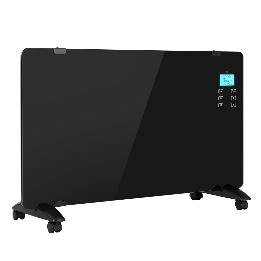 Devanti Electric Convection Heater Black 2000W CHP-B-GLASS-2000-BK