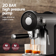 Devanti 20 Bar Coffee Machine Espresso Cafe Maker CM-01-SS