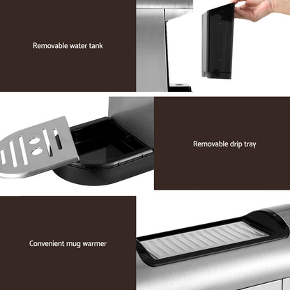Devanti 20 Bar Coffee Machine Espresso Cafe Maker CM-01-SS