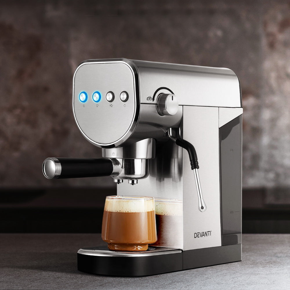 Devanti 20 Bar Coffee Machine Espresso Cafe Maker CM-03-SS