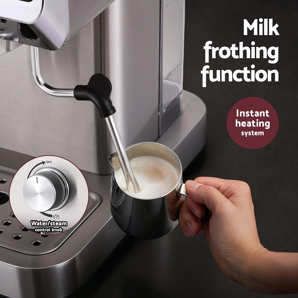 Devanti 20 Bar Coffee Machine Espresso Cafe Maker CM-06-SS