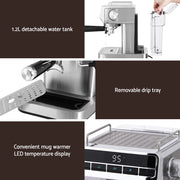 Devanti 20 Bar Coffee Machine Espresso Cafe Maker CM-06-SS