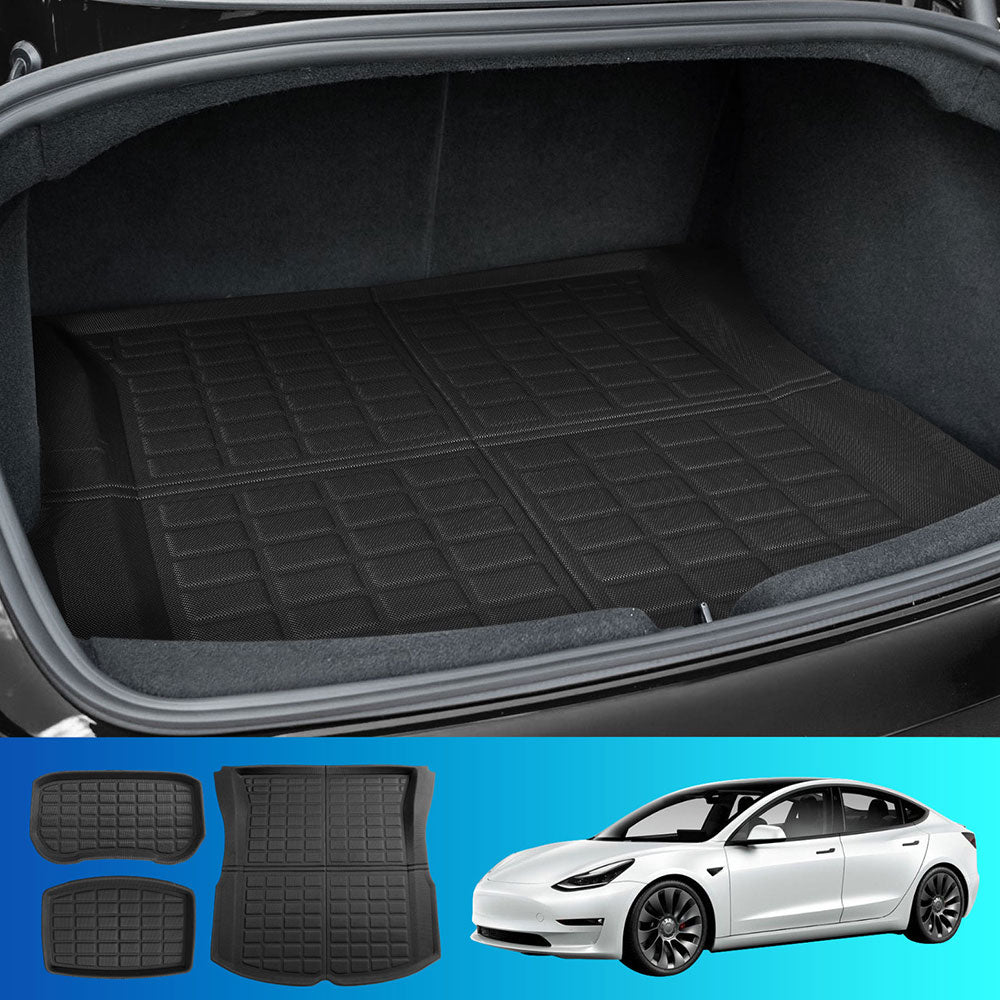 NEW Tesla Model 3 Highland 2024 Boot Liner Rear Frunk Cargo Trunk Mats Weisshorn CMAT-TESLA-MODEL3-RFT2