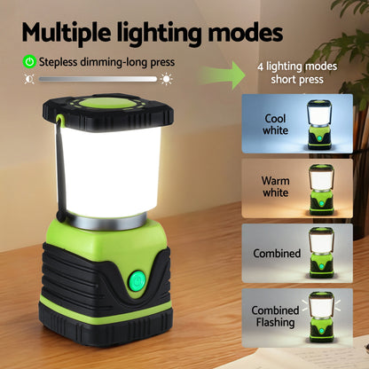Weisshorn 2-Pack LED Camping Lanterns, 1000LM Super Bright Waterproof Portable Emergency Tent Lights CP-LT-1KLM-1SET-GR
