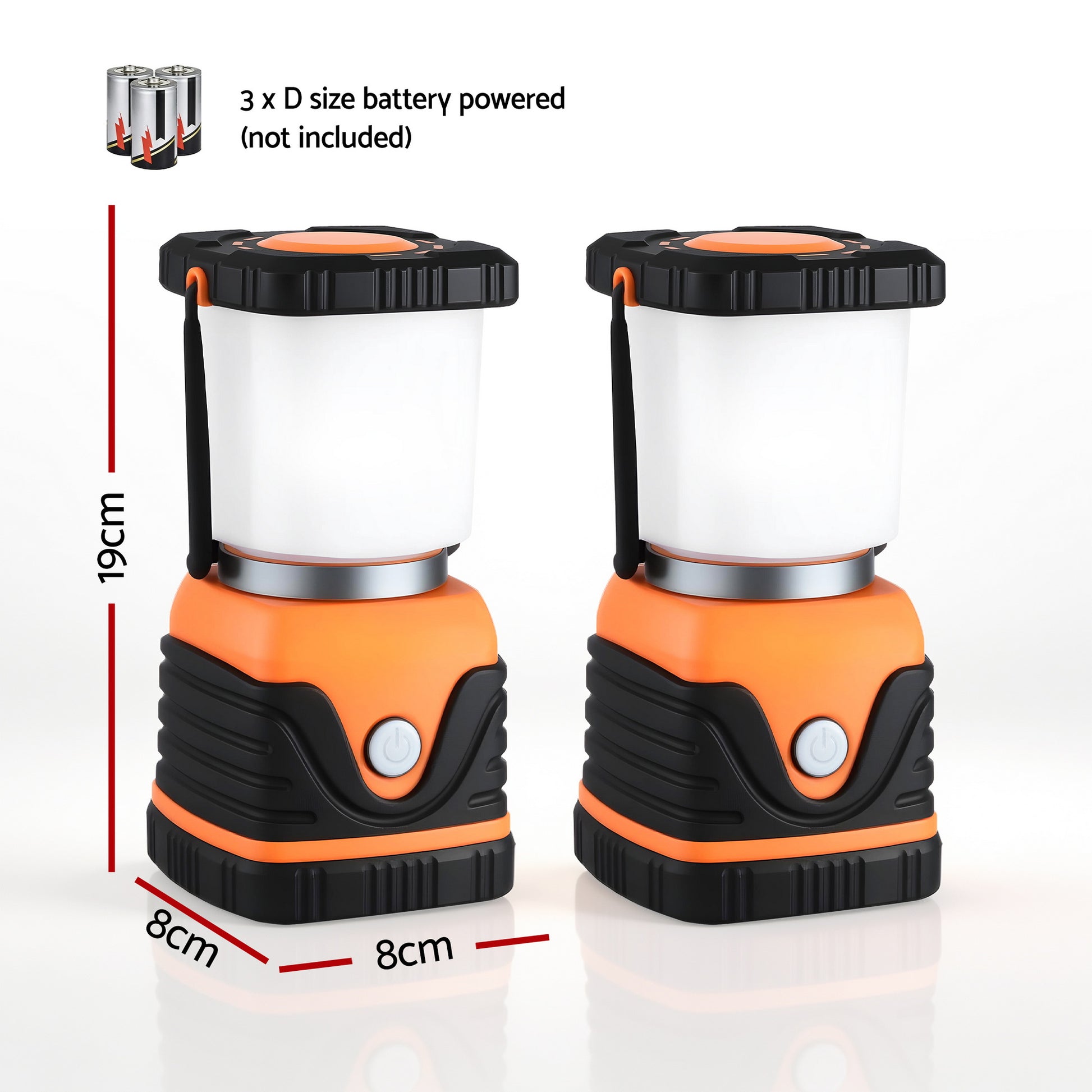 Weisshorn 2-Pack LED Camping Lanterns, 1000LM Super Bright Waterproof Portable Emergency Tent Lights CP-LT-1KLM-1SET-OR