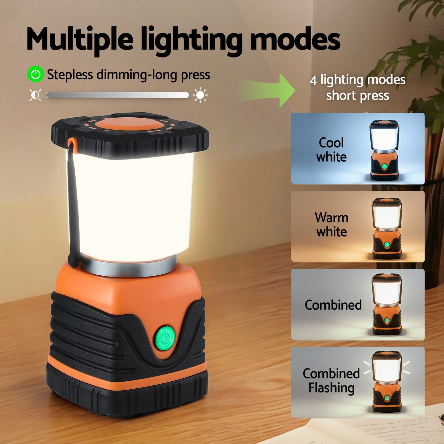 Weisshorn 2-Pack LED Camping Lanterns, 1000LM Super Bright Waterproof Portable Emergency Tent Lights CP-LT-1KLM-1SET-OR