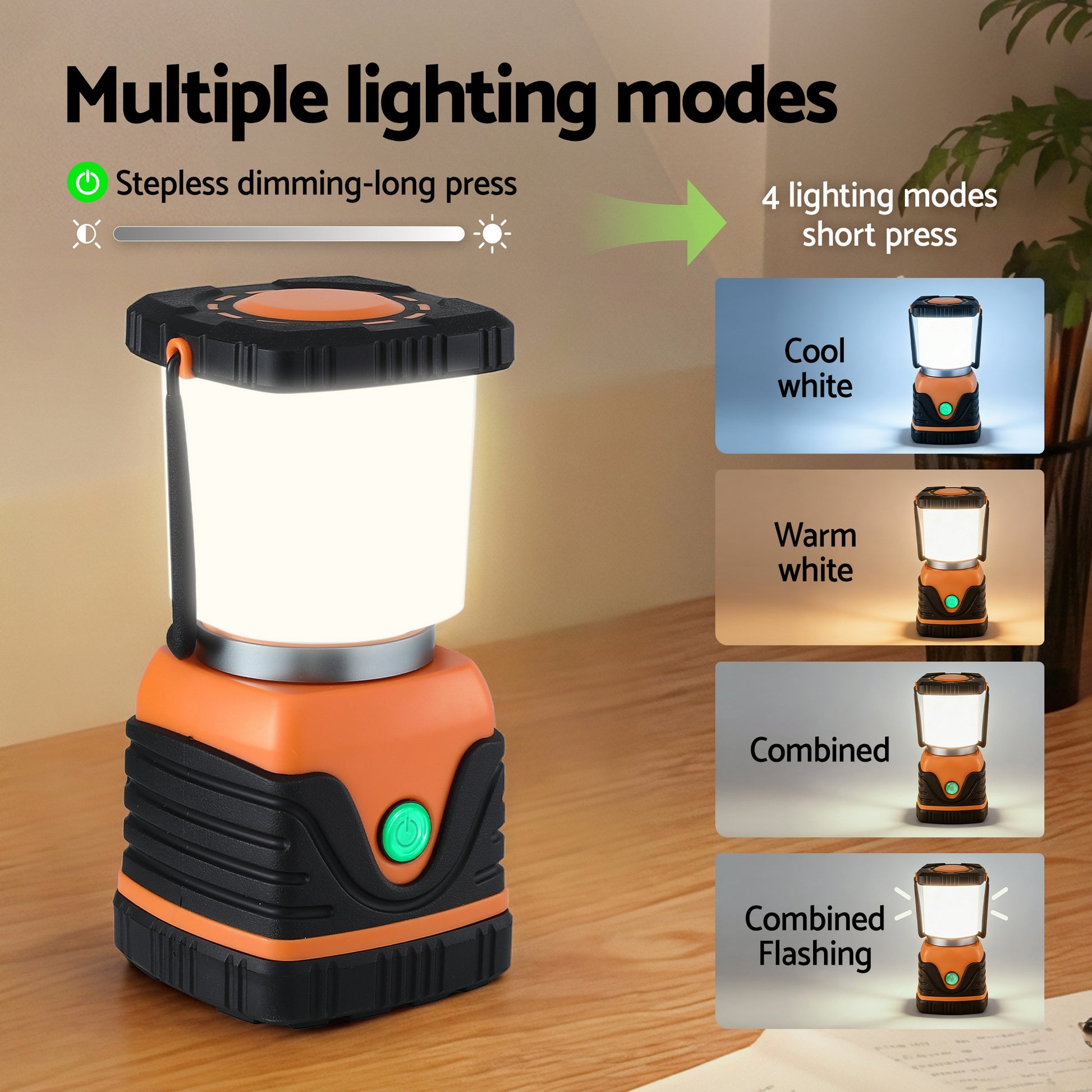 Weisshorn 2-Pack LED Camping Lanterns, 1000LM Super Bright Waterproof Portable Emergency Tent Lights CP-LT-1KLM-1SET-OR