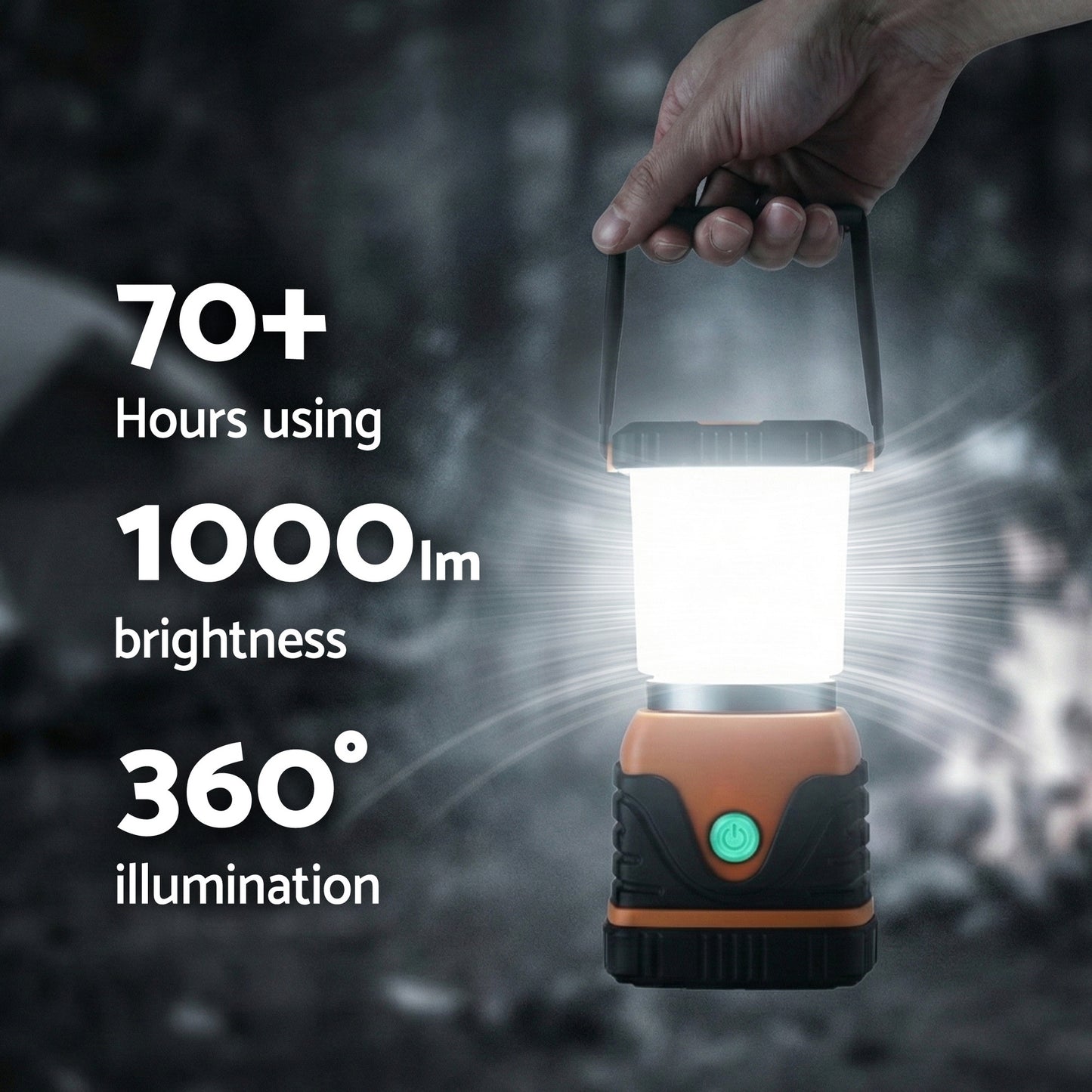 Weisshorn 2-Pack LED Camping Lanterns, 1000LM Super Bright Waterproof Portable Emergency Tent Lights CP-LT-1KLM-1SET-OR