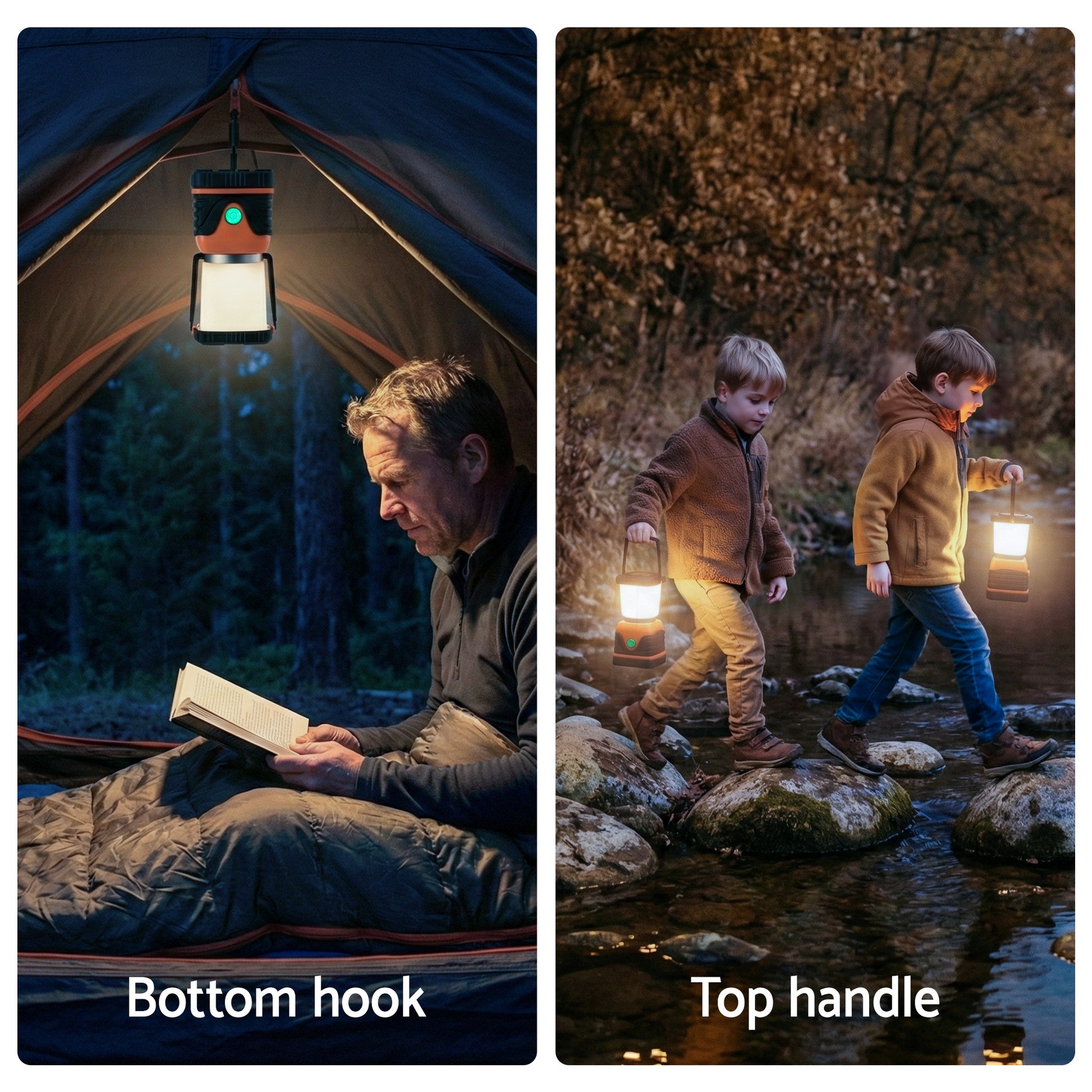 Weisshorn 2-Pack LED Camping Lanterns, 1000LM Super Bright Waterproof Portable Emergency Tent Lights CP-LT-1KLM-1SET-OR