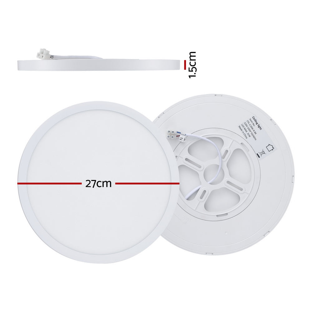 Leier Ceiling Light LED Round 31W Ultra-THIN 5CM Oyster Lamp Modern Cool/Warm CPL-C18W-R-BK