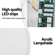 Leier Ceiling Light LED Round 31W Ultra-THIN 5CM Oyster Lamp Modern Cool/Warm CPL-C18W-R-BK