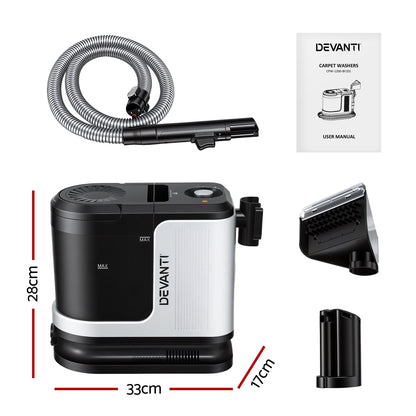 Devanti Carpet Washer Vacuum Cleaner 600W 13kpa Hose Self-Cleaning Function CPW-1200-BY101