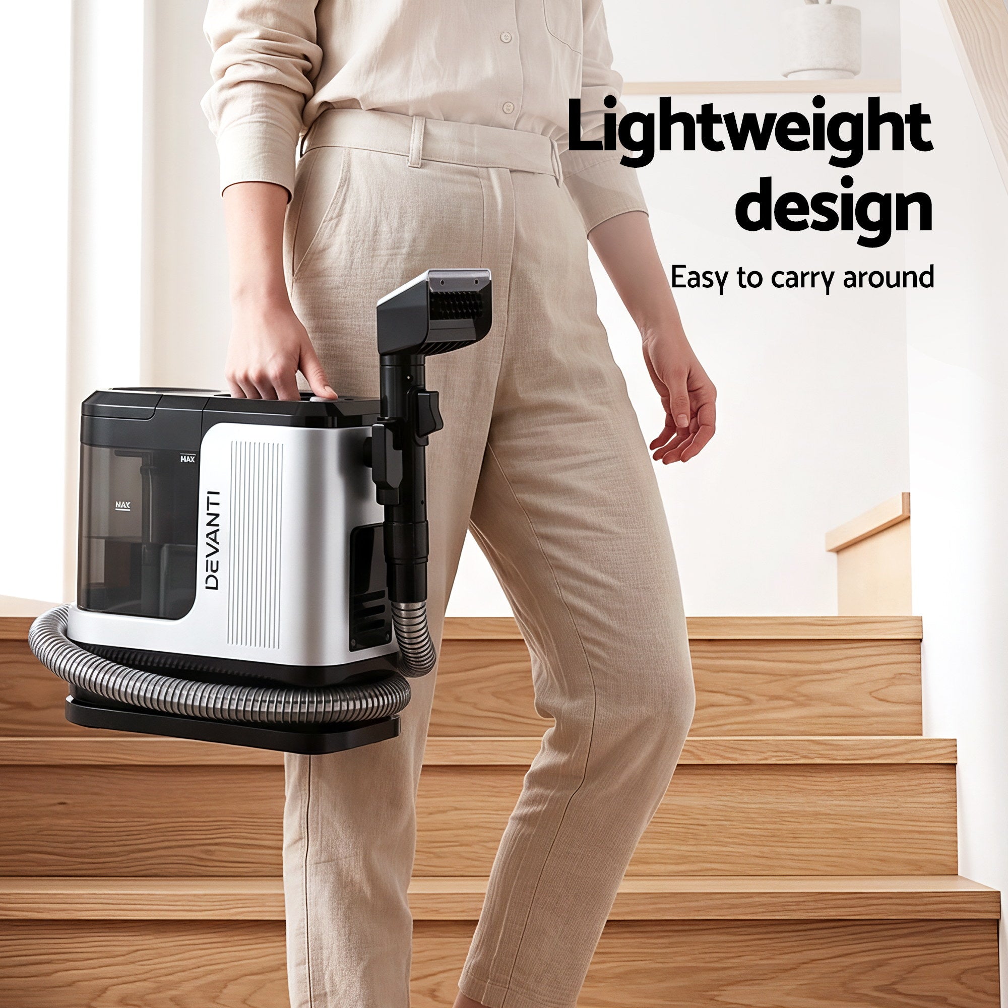 Devanti Carpet Washer Vacuum Cleaner 600W 13kpa Hose Self-Cleaning Function CPW-1200-BY101