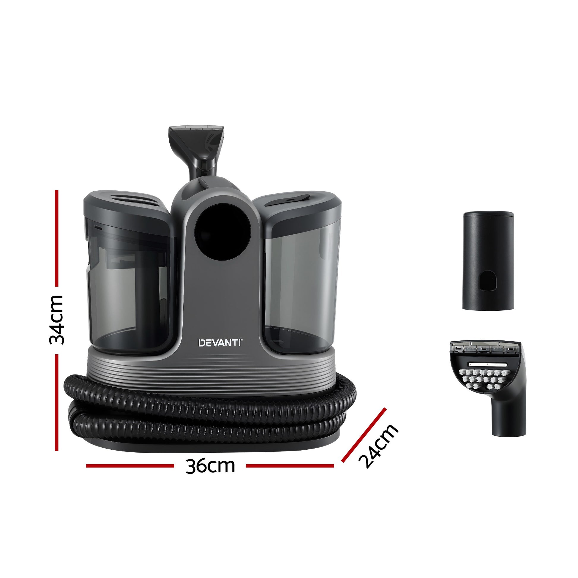 Devanti Carpet Washer Handheld Vacuum Cleaner 1700W 11kpa Rapid Heating Black CPW-ST-9002