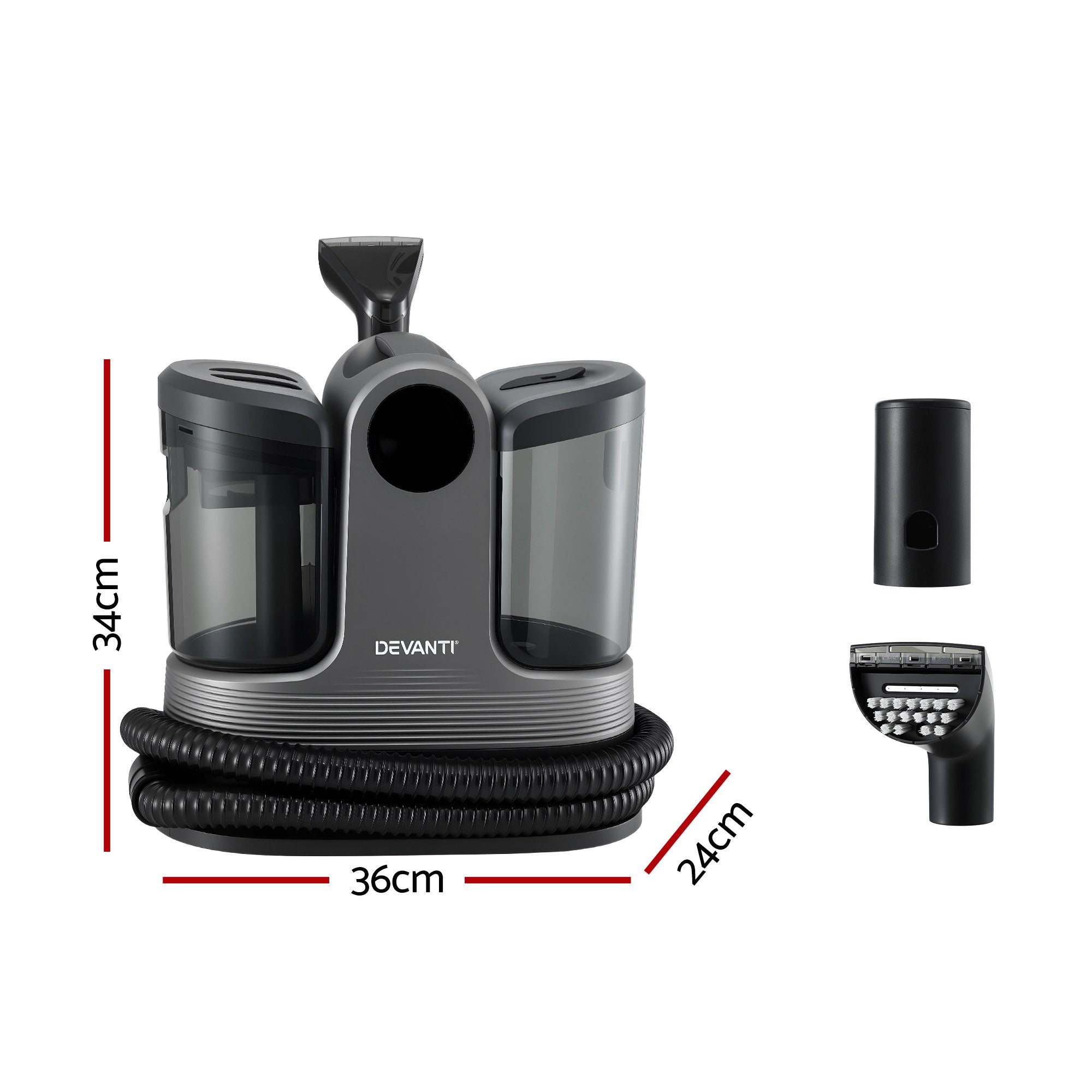 Devanti Carpet Washer Handheld Vacuum Cleaner 1700W 11kpa Rapid Heating Black CPW-ST-9002