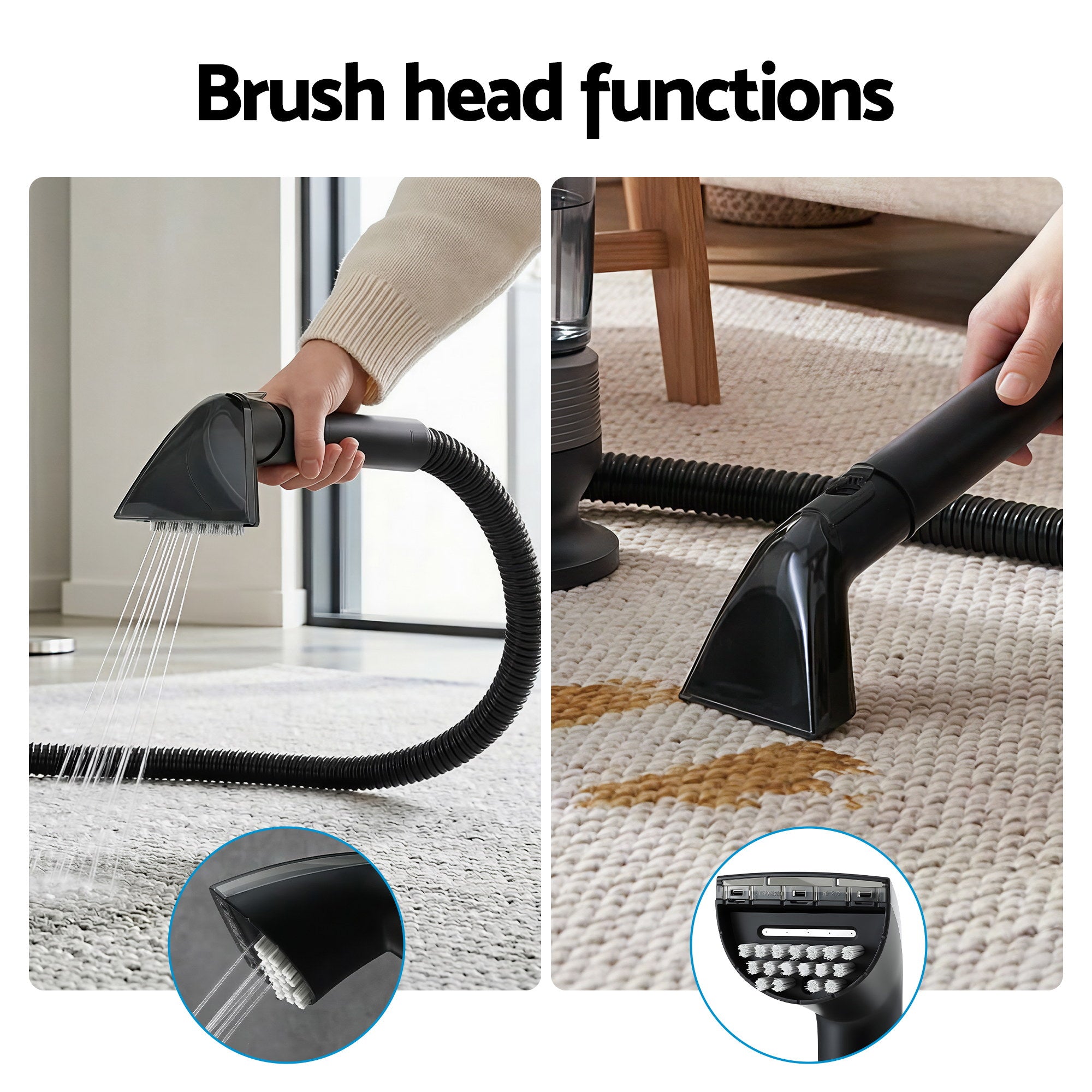 Devanti Carpet Washer Handheld Vacuum Cleaner 1700W 11kpa Rapid Heating Black CPW-ST-9002