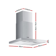 Comfee 600mm Rangehood 60cm Range Hood LED Light CRH60M17S