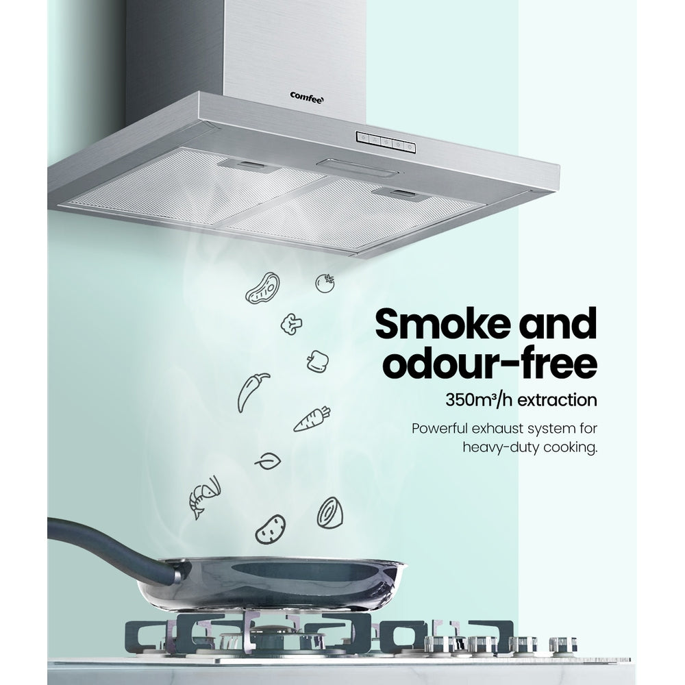 Comfee 600mm Rangehood 60cm Range Hood LED Light CRH60M17S