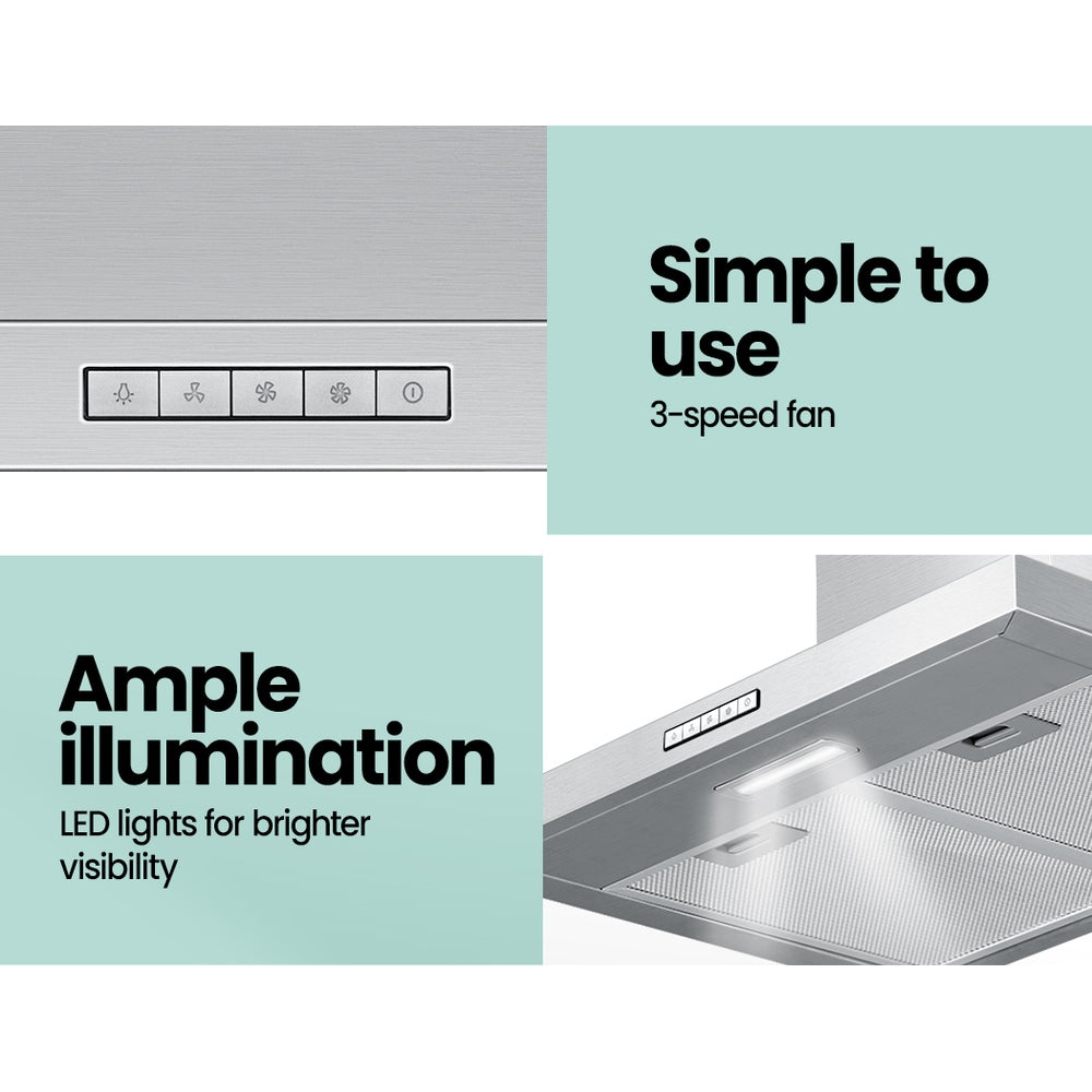 Comfee 600mm Rangehood 60cm Range Hood LED Light CRH60M17S