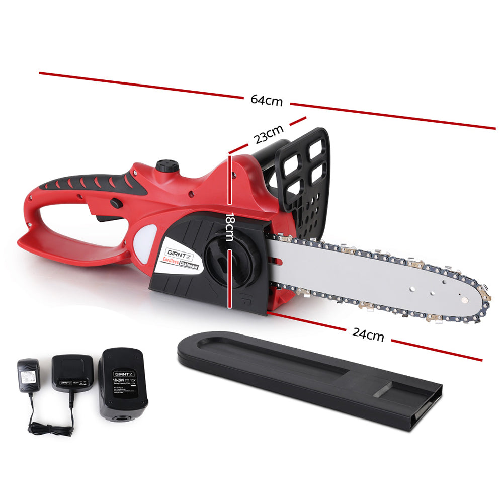 Giantz Chainsaw 10" 20V Cordless Saw Electric Battery Rechargeable,Giantz Chainsaw Electric Cordless 20V 10" CSAW-20V-10IN-RD