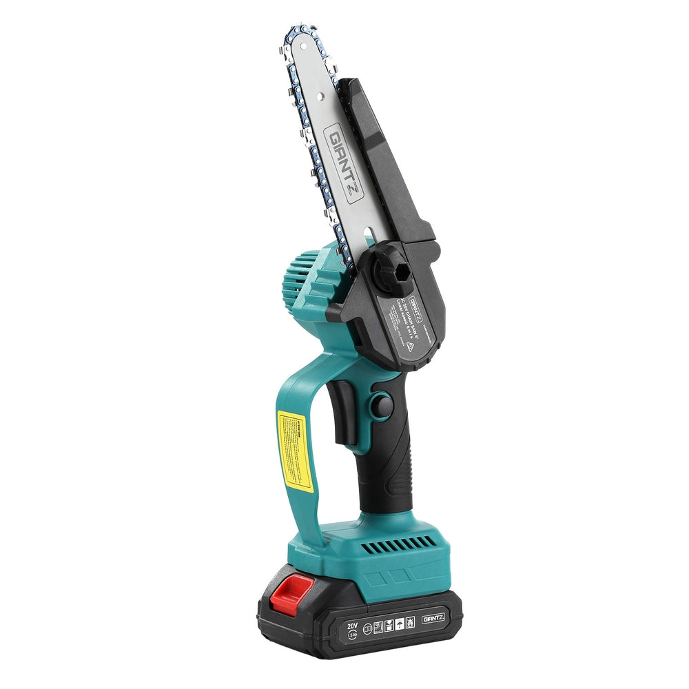 Giantz 6" Mini Cordless Electric Chainsaw Rechargeable Wood Cutter CSAW-20V-6IN-BL