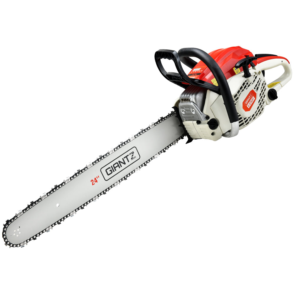 Giantz 65cc Petrol Chainsaw 24 Inch Bar Chain Saw Tree Pruner 2 Stroke E-Start CSAW-92CC-N-OV-RDWH