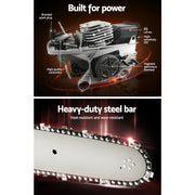 Giantz 65cc Petrol Chainsaw 24 Inch Bar Chain Saw Tree Pruner 2 Stroke E-Start CSAW-92CC-N-OV-RDWH