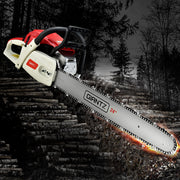Giantz 65cc Petrol Chainsaw 24 Inch Bar Chain Saw Tree Pruner 2 Stroke E-Start CSAW-92CC-N-OV-RDWH