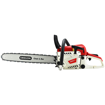 Giantz Chainsaw Petrol 52CC 20" Oregon Bar Commercial E-Start Pruning Chain Saw CSAW-FE-20-N-O-OV-RDWH