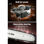 Giantz Chainsaw Petrol 52CC 20" Oregon Bar Commercial E-Start Pruning Chain Saw CSAW-FE-20-N-O-OV-RDWH