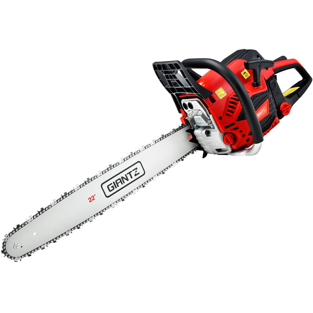 Giantz Chainsaw Petrol 58CC 22" Bar Commercial E-Start Pruning Chain Saw,Giantz Chainsaw Petrol 58CC 22" Bar CSAW-FVAT-22-N-OV-RDBK