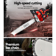 Giantz Chainsaw Petrol 58CC 22" Bar Commercial E-Start Pruning Chain Saw,Giantz Chainsaw Petrol 58CC 22" Bar CSAW-FVAT-22-N-OV-RDBK
