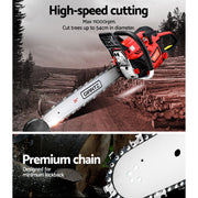 Giantz Chainsaw Petrol 52CC 20" Bar Commercial E-Start Pruning Chain Saw,Giantz Chainsaw Petrol 52CC 20" Bar CSAW-FVTO-20-N-OV-RDBK