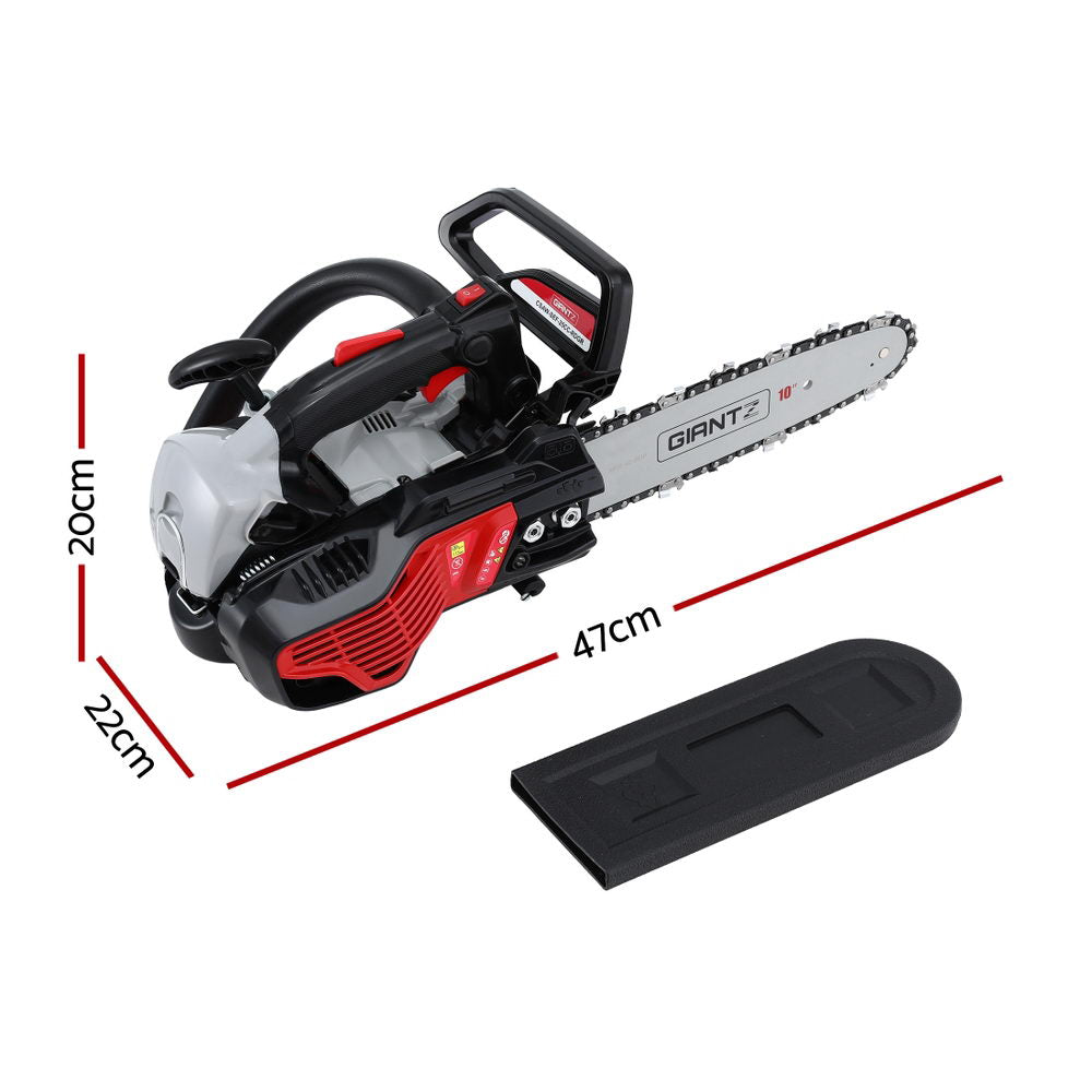 Giantz 25CC Petrol Chainsaw 10'' Bar Chain Saw Lightweight for Pruning Cutting CSAW-SEF-25CC-RDGR