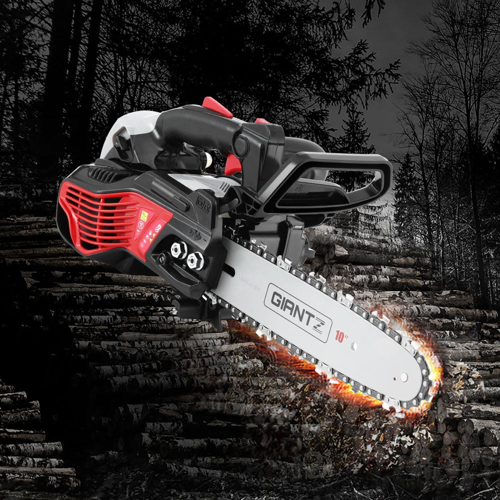 Giantz 25CC Petrol Chainsaw 10'' Bar Chain Saw Lightweight for Pruning Cutting CSAW-SEF-25CC-RDGR