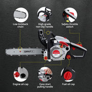Giantz 42CC Petrol Chainsaw 16'' Bar Chain Saw Lightweight for Pruning Cutting CSAW-SEF-42CC-RDGR