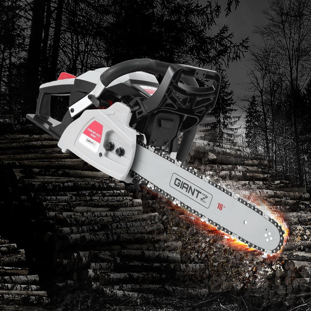 Giantz 42CC Petrol Chainsaw 16'' Bar Chain Saw Lightweight for Pruning Cutting CSAW-SEF-42CC-RDGR
