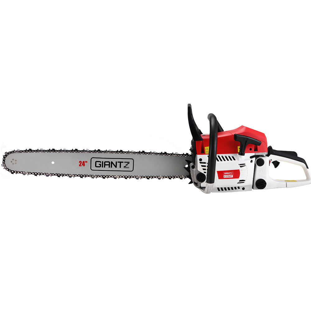 Giantz Chainsaw Petrol 72CC 24" Bar Commercial E-Start Pruning Chain Saw,Giantz Chainsaw Petrol 72CC 24" Bar CSAW-SVTO-24-RDWH-2C