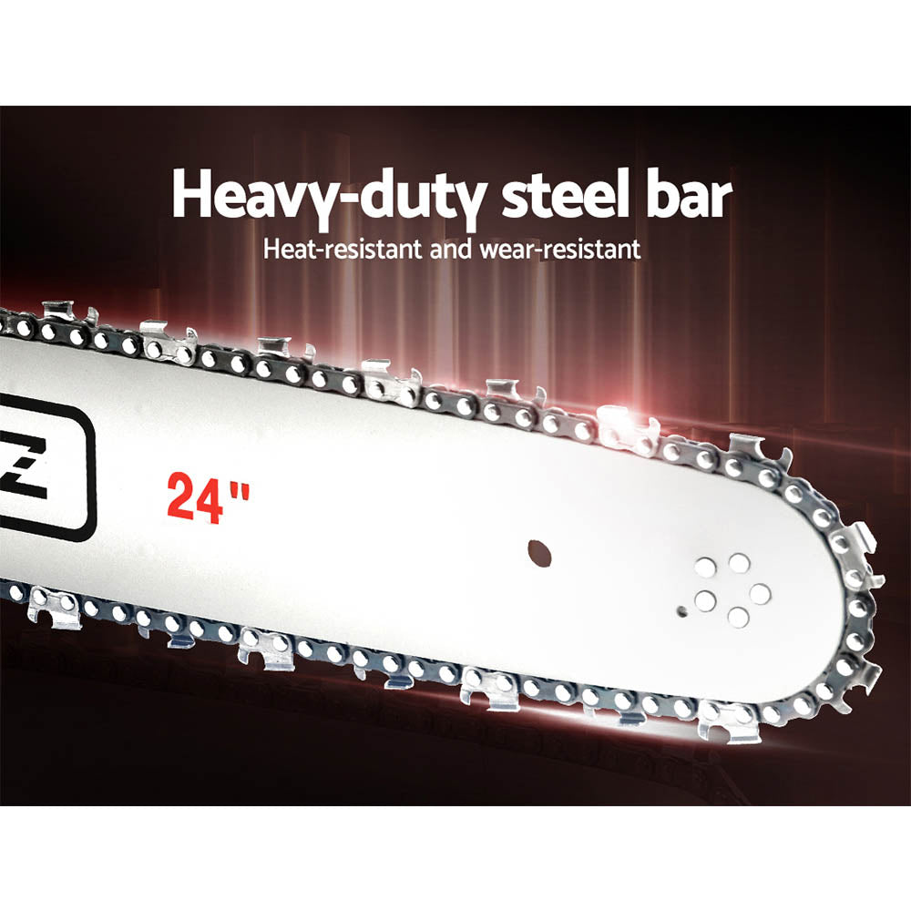 Giantz Chainsaw Petrol 72CC 24" Bar Commercial E-Start Pruning Chain Saw,Giantz Chainsaw Petrol 72CC 24" Bar CSAW-SVTO-24-RDWH-2C