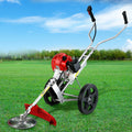 Giantz 52cc Petrol Brush Cutter Whipper Saw Trimmer 2 Stroke 3-in-1 Wheel CSAW-WHEEL-SXTO-N-OV-RD