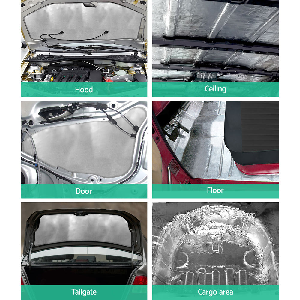 Weisshorn Butyl Car Sound Deadener Deadening Insulation Material with Application Roller 32CM X 50CM X 24pcs CSD-2MM-FLAT-5032-FC2