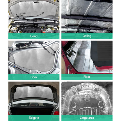 Weisshorn 36PCS 32CM X 50CM Car Sound Deadener Butyl Noise Insulation Heat Proof Self-adhesive CSD-2MM-FLAT-5032X3