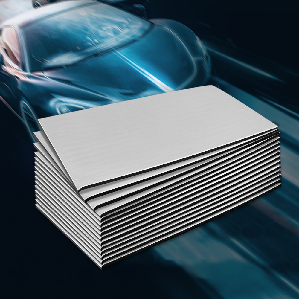 Weisshorn 36PCS 32CM X 50CM Car Sound Deadener Butyl Noise Insulation Heat Proof Self-adhesive CSD-2MM-FLAT-5032X3