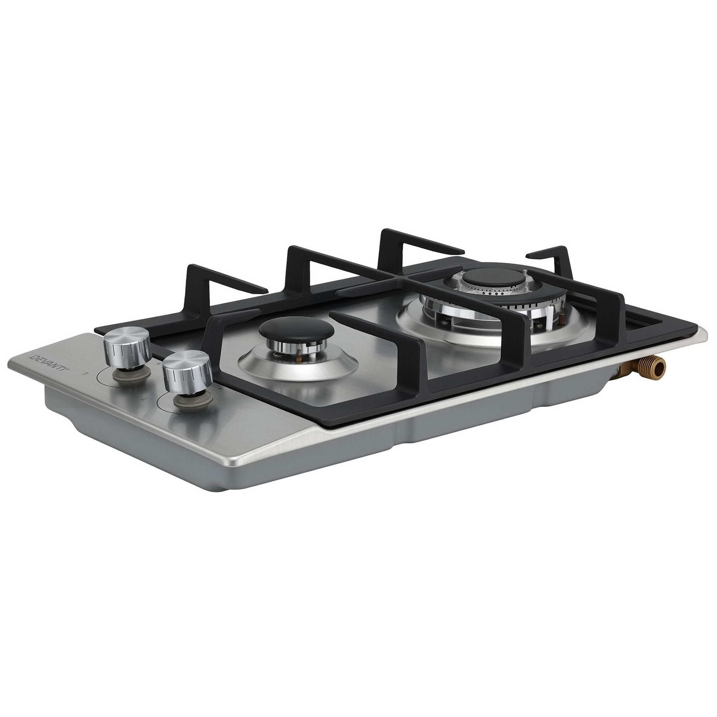 Devanti Gas Cooktop 30cm 2 Burner Silver CT-GAS-2B-C-SS