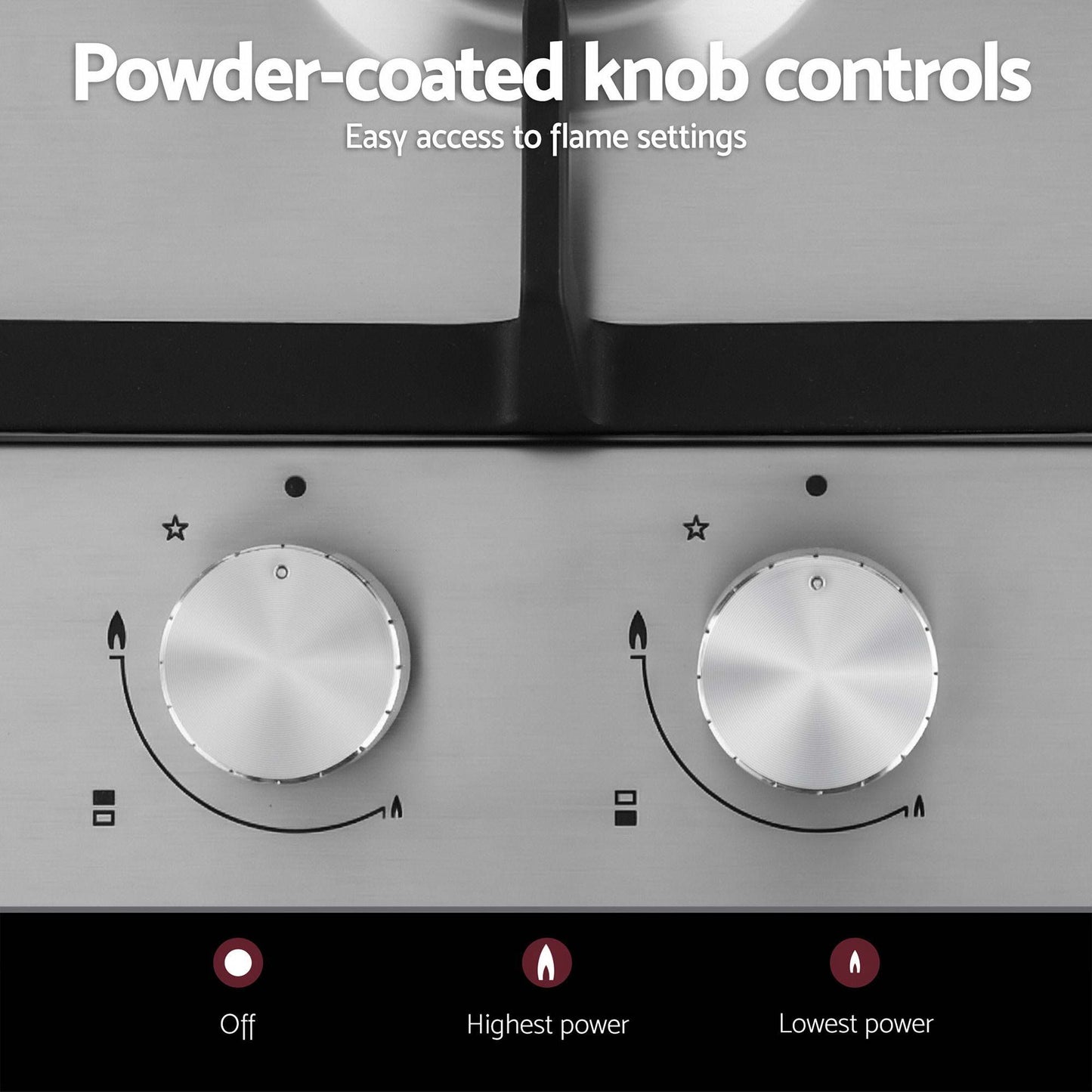 Devanti Gas Cooktop 30cm 2 Burner Silver CT-GAS-2B-C-SS