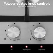 Devanti Gas Cooktop 30cm 2 Burner Silver