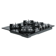 Devanti Gas Cooktop 60cm 4 Burner Black CT-GAS-4BTB-BK